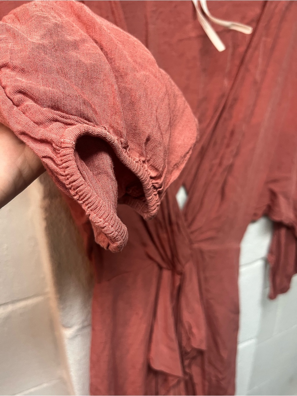 Anthropologie Rose Wrap Mini Dress with Tie Waist - Picture 7 of 7